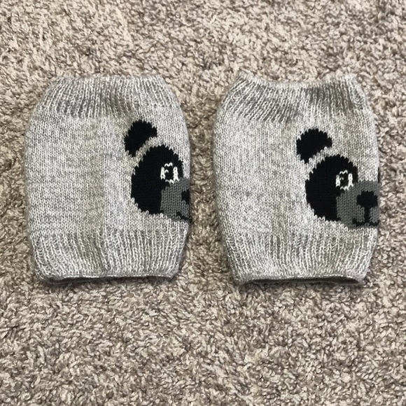 Panda Bear Boot Cuffs Gray/Grey and Black Winter - Picture 7 of 7